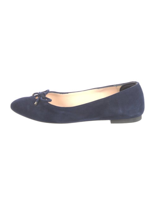 Stuart Weitzman Suede Bow Accents Ballet Flats