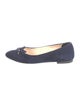 Stuart Weitzman Suede Bow Accents Ballet Flats