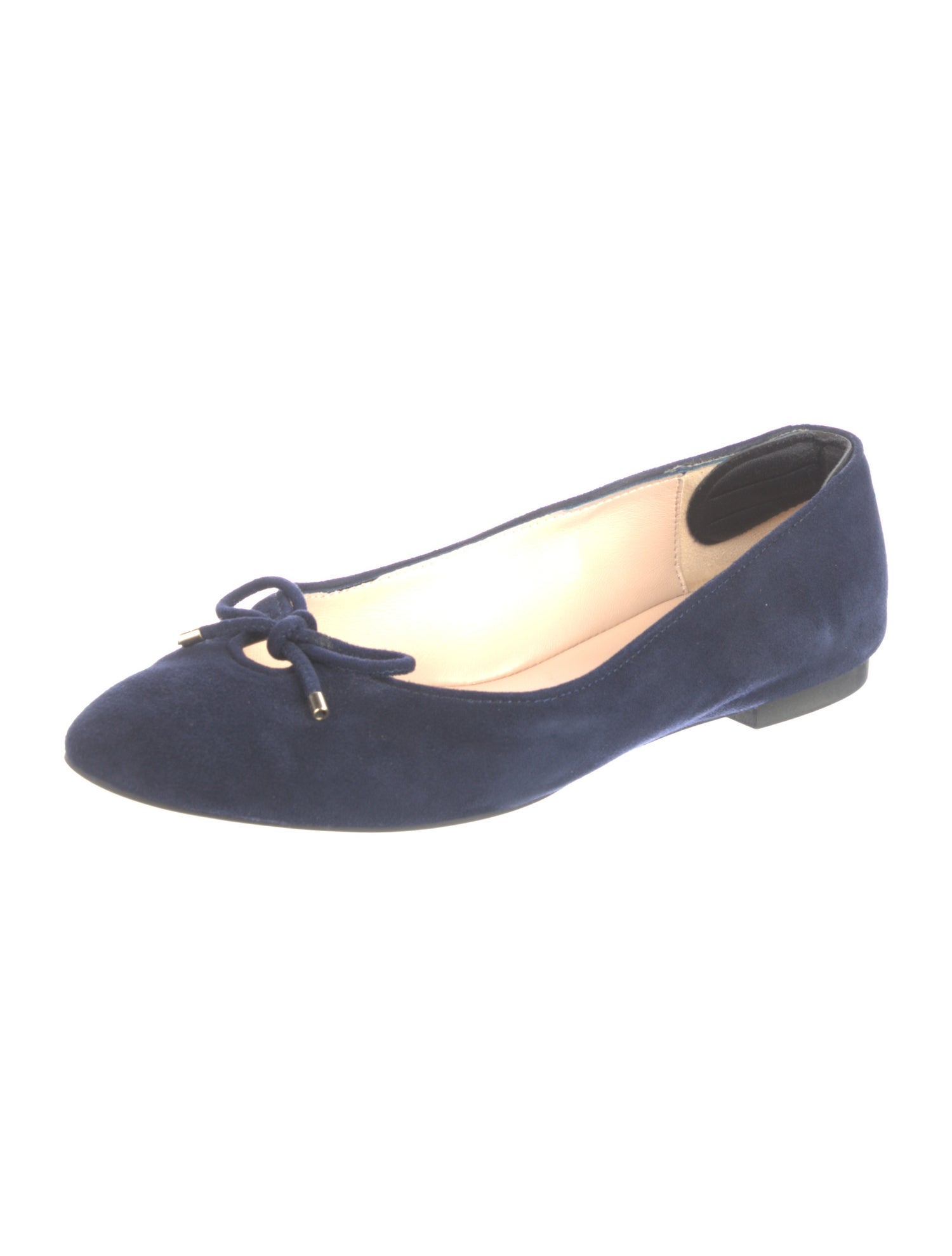 Stuart Weitzman Suede Bow Accents Ballet Flats