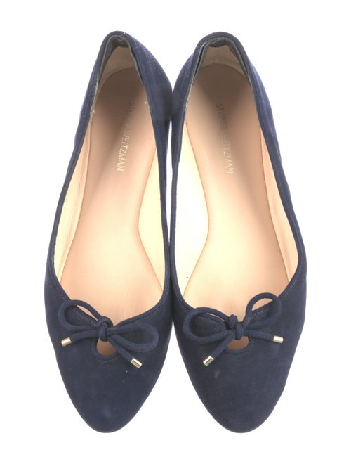 Stuart Weitzman Suede Bow Accents Ballet Flats