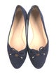 Stuart Weitzman Suede Bow Accents Ballet Flats