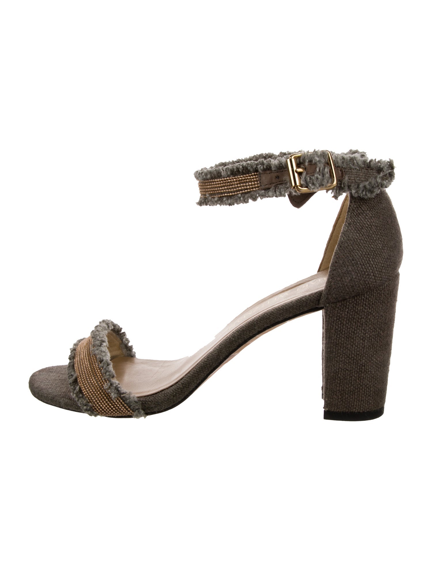 Stuart Weitzman Denim Animal Print Sandals