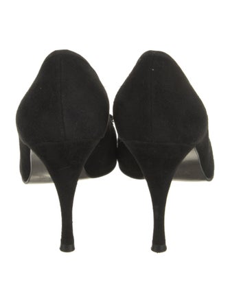 Stuart Weitzman Suede Bow Accents Pumps