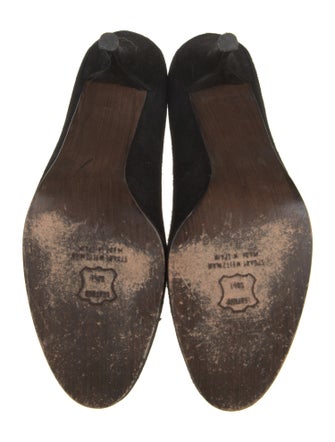 Stuart Weitzman Suede Bow Accents Pumps