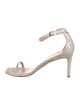 Stuart Weitzman Faux Pearl Accents Glitter Sandals