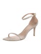 Stuart Weitzman Faux Pearl Accents Glitter Sandals