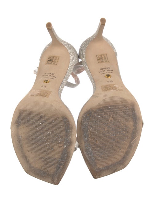 Stuart Weitzman Faux Pearl Accents Glitter Sandals