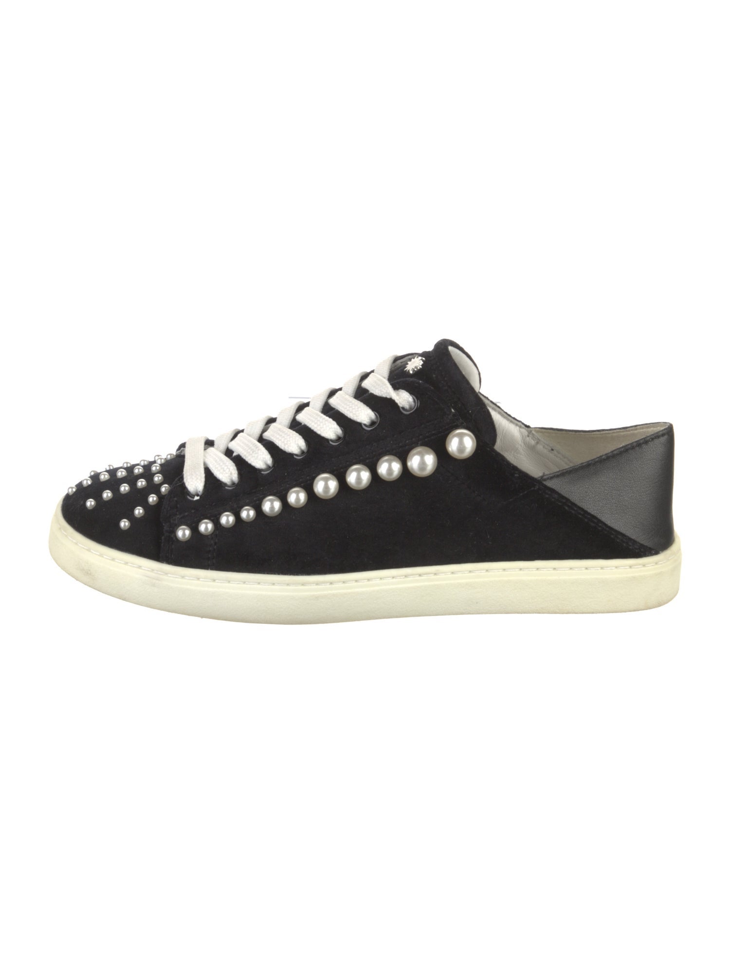 Stuart Weitzman Suede Studded Accents Sneakers