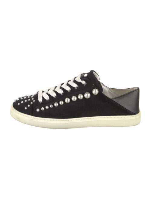 Stuart Weitzman Suede Studded Accents Sneakers