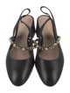 Stuart Weitzman Leather Chain-Link Accents Slingback Pumps
