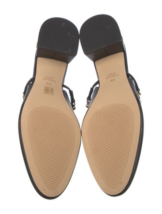 Stuart Weitzman Leather Chain-Link Accents Slingback Pumps