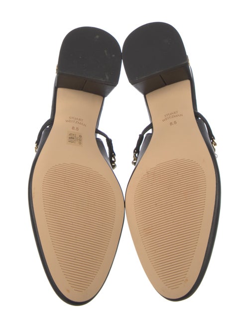 Stuart Weitzman Leather Chain-Link Accents Slingback Pumps