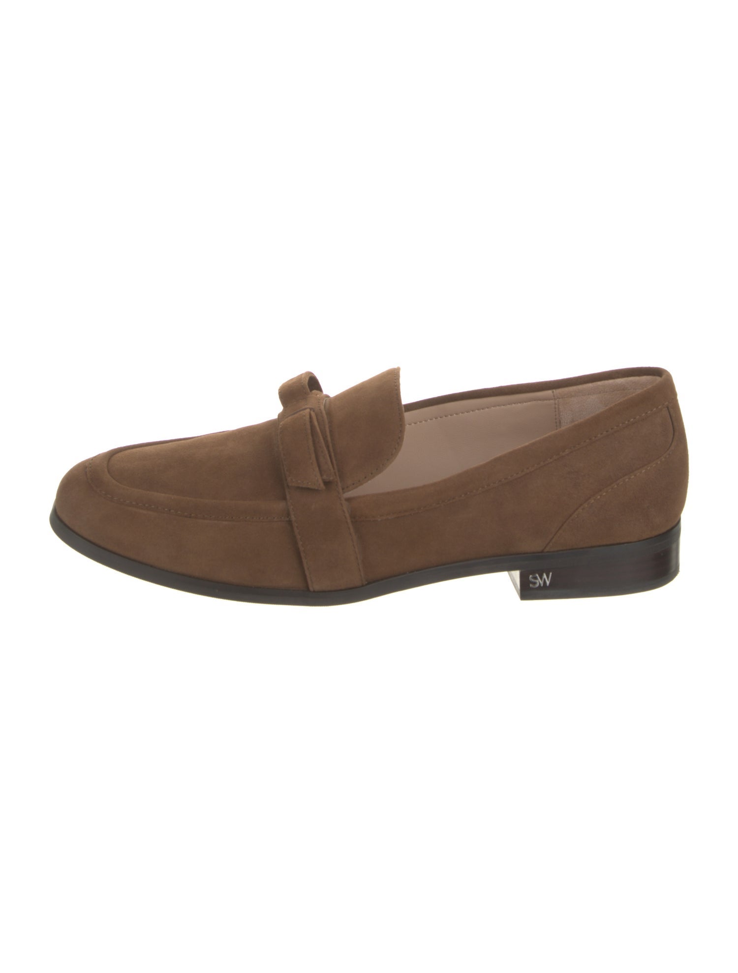 Stuart Weitzman Suede Bow Accents Loafers