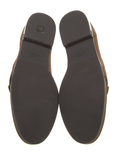 Stuart Weitzman Suede Bow Accents Loafers