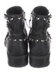 Stuart Weitzman Leather Studded Accents Moto Boots