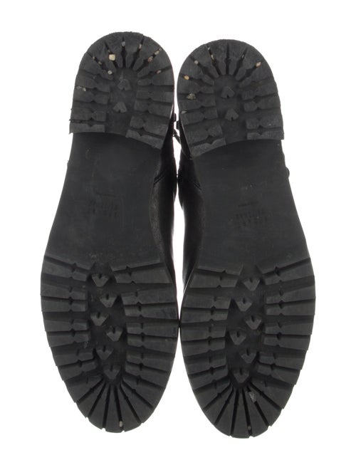 Stuart Weitzman Leather Studded Accents Moto Boots