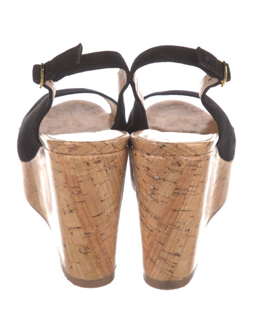 Stuart Weitzman Suede Colorblock Pattern Slingback Sandals