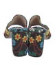 Stuart Weitzman Floral Print Embroidered Accent Slides