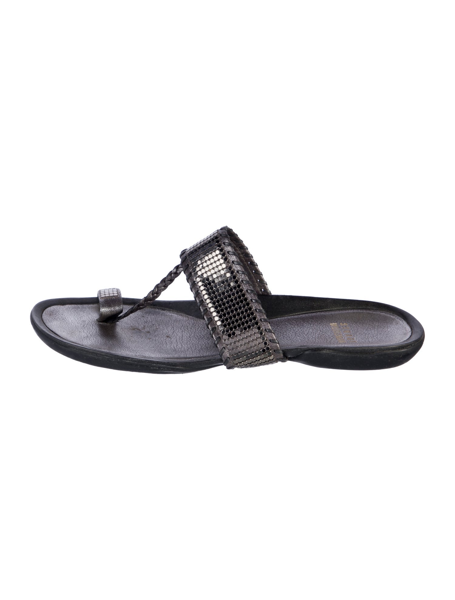 Stuart Weitzman Leather Animal Print Slides