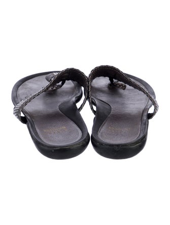 Stuart Weitzman Leather Animal Print Slides