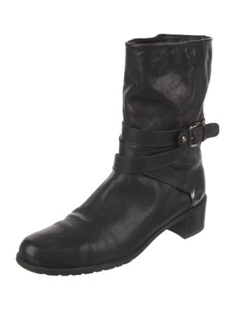 Stuart Weitzman Leather Moto Boots