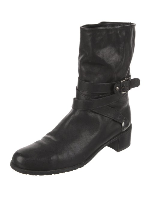Stuart Weitzman Leather Moto Boots