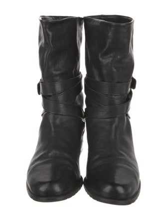Stuart Weitzman Leather Moto Boots
