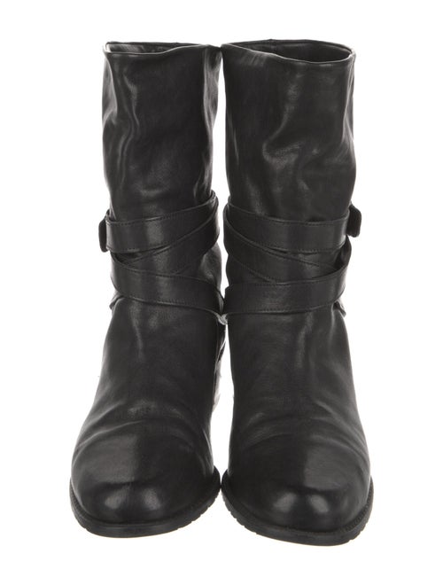Stuart Weitzman Leather Moto Boots