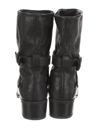 Stuart Weitzman Leather Moto Boots