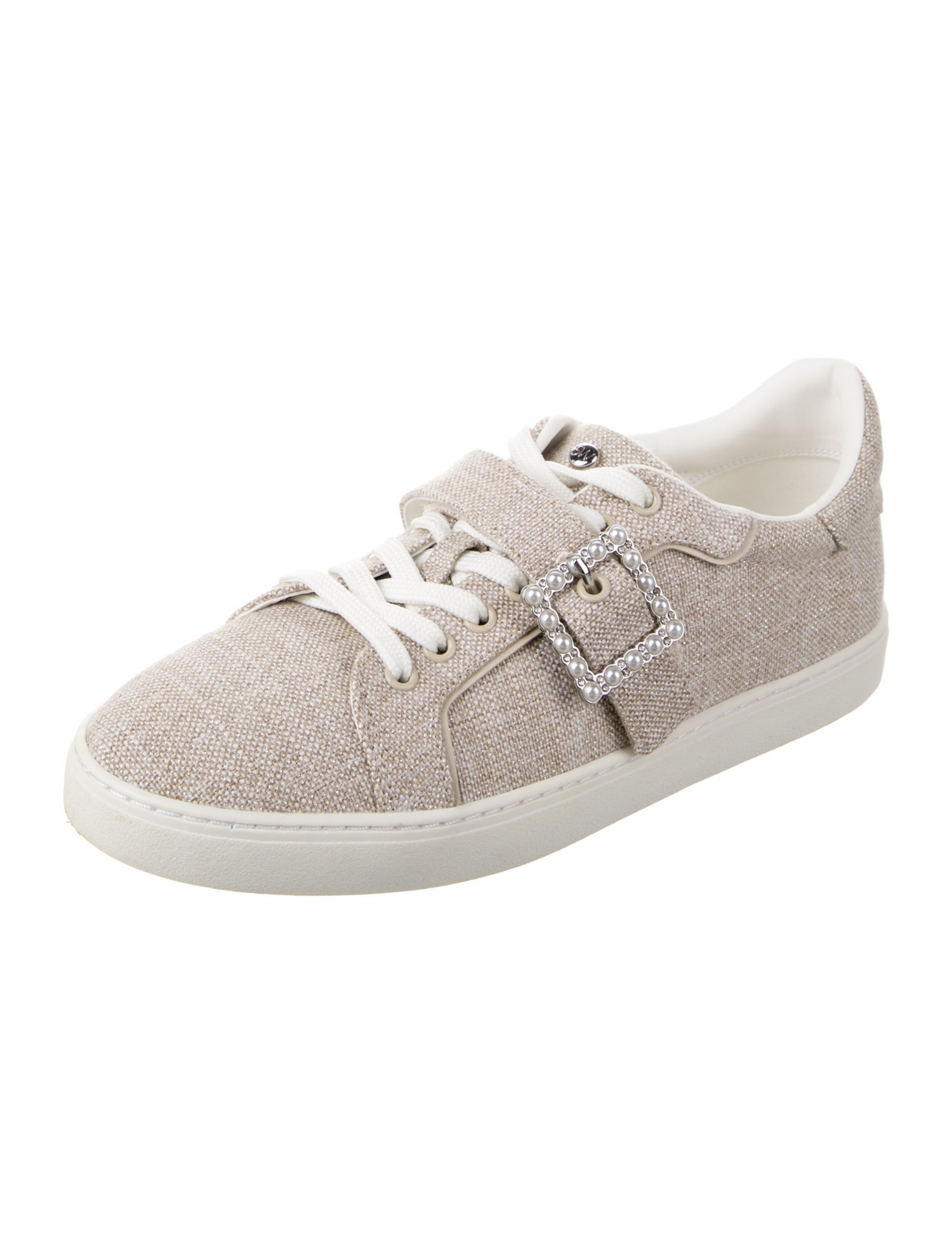 Stuart Weitzman Canvas Glitter Accents Sneakers