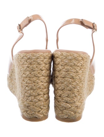 Stuart Weitzman Patent Leather Colorblock Pattern Espadrilles