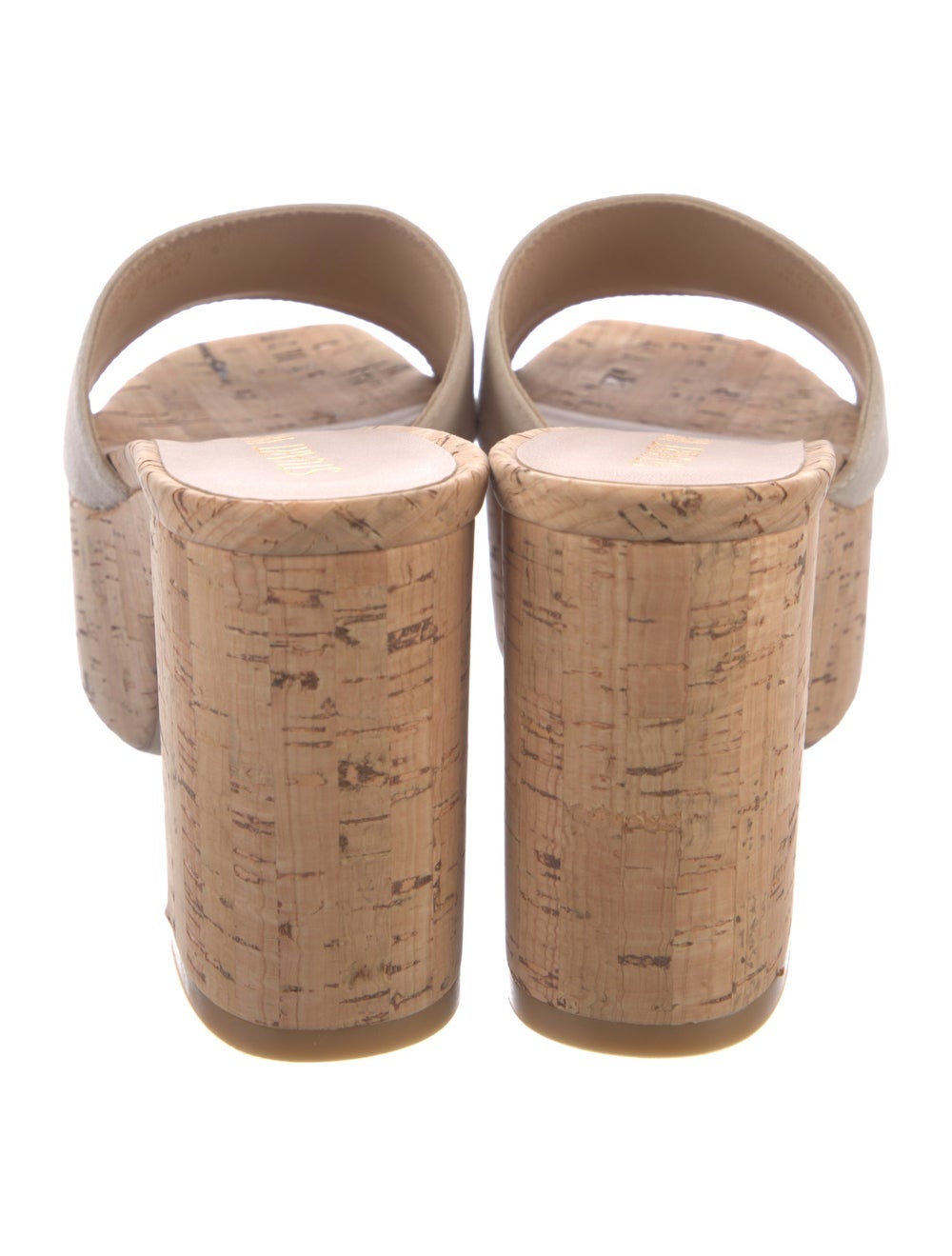 Stuart Weitzman Suede Slides Neutrals Platform - image 4