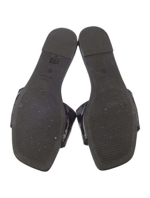 Stuart Weitzman Embossed Leather Slides