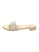 Stuart Weitzman Canvas Crystal Embellishments Slides
