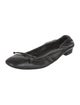 Stuart Weitzman Leather Bow Accents Ballet Flats