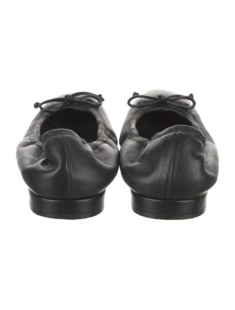 Stuart Weitzman Leather Bow Accents Ballet Flats
