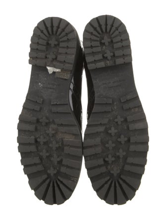 Stuart Weitzman Patent Leather Lasercut Accents Chelsea Boots