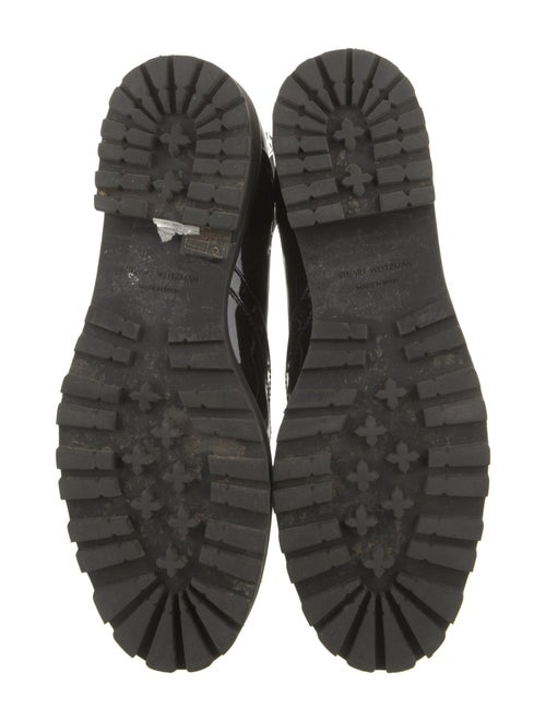 Stuart Weitzman Patent Leather Lasercut Accents Chelsea Boots