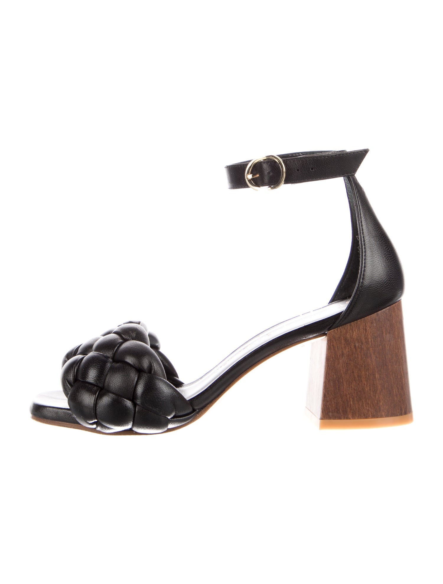 Stuart Weitzman Leather Braided Accents Sandals