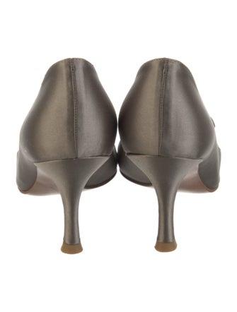 Stuart Weitzman Satin Pleated Accents Pumps