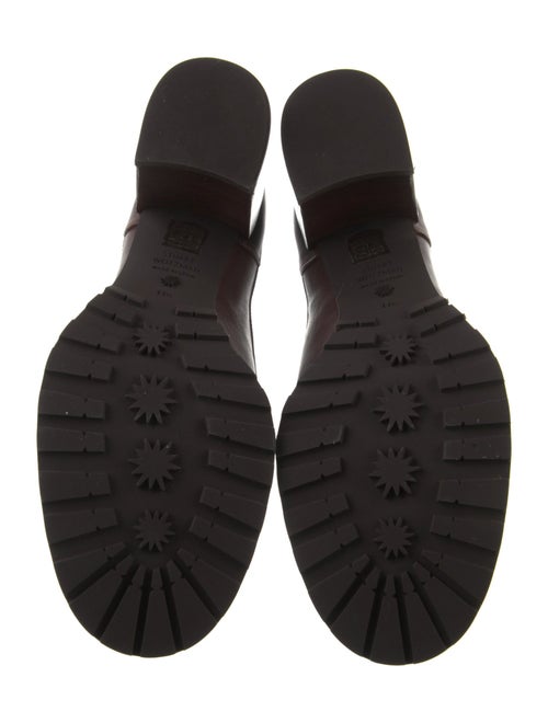 Stuart Weitzman Leather Chain-Link Accents Combat Boots