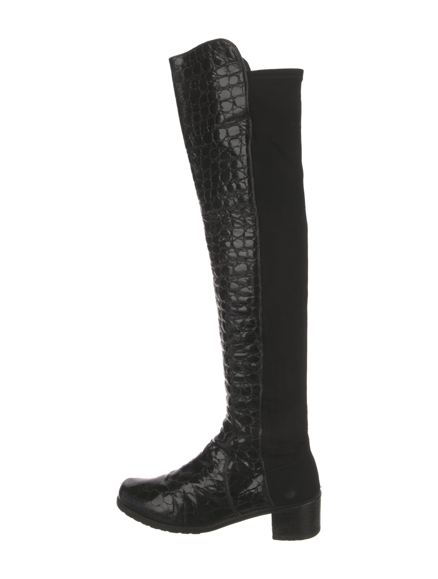 Stuart Weitzman Embossed Leather Riding Boots