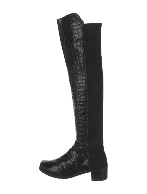 Stuart Weitzman Embossed Leather Riding Boots