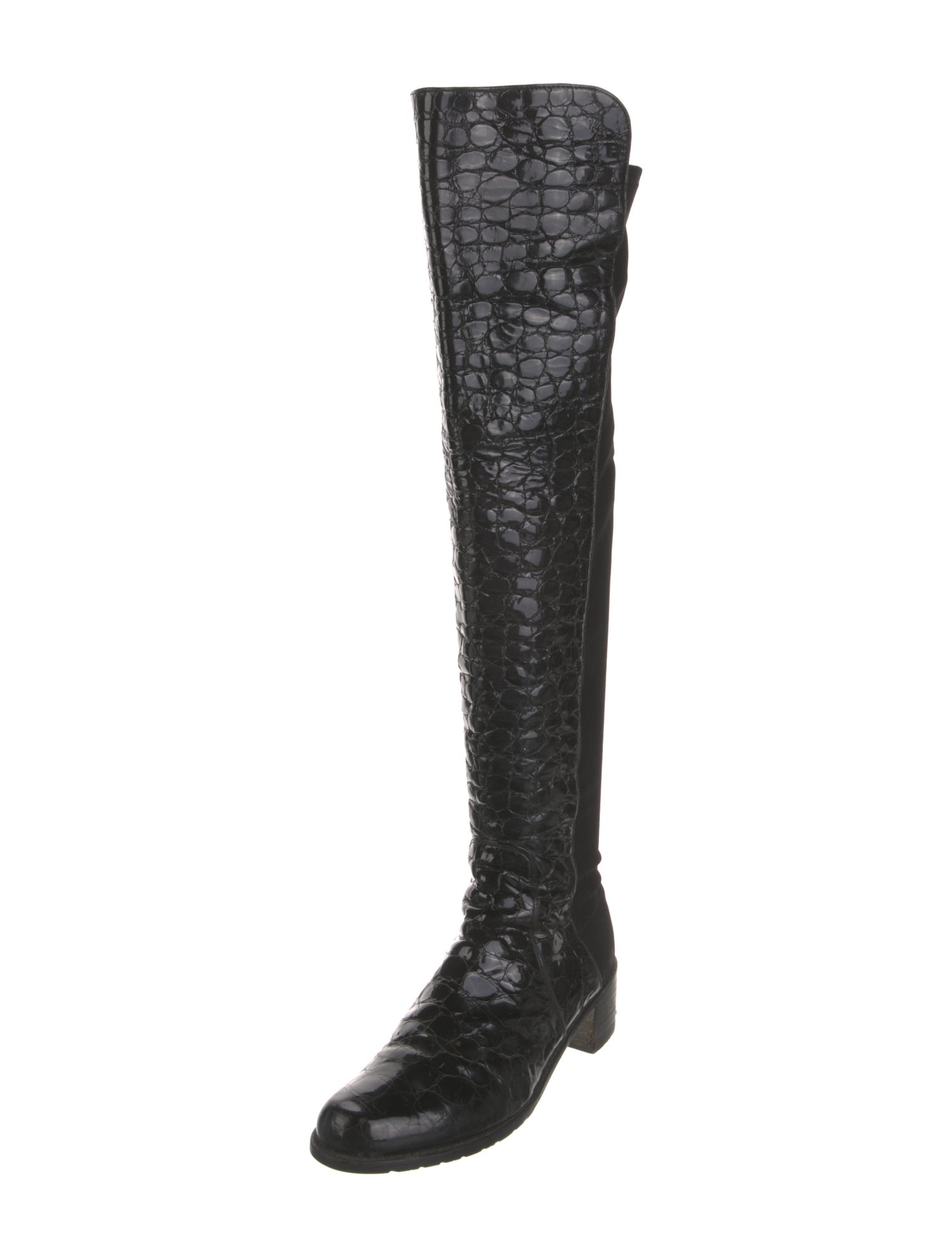 Stuart Weitzman Embossed Leather Riding Boots
