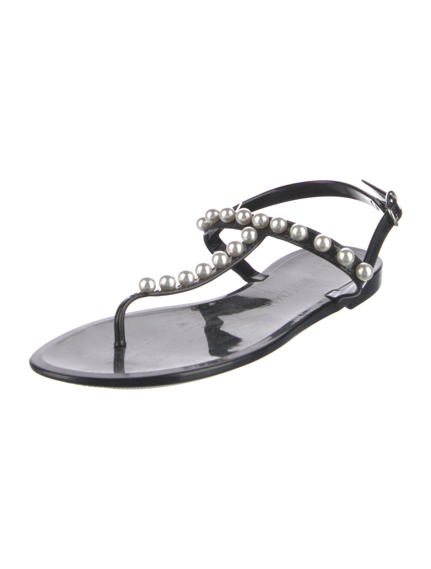 Stuart Weitzman Rubber T-Strap Sandals