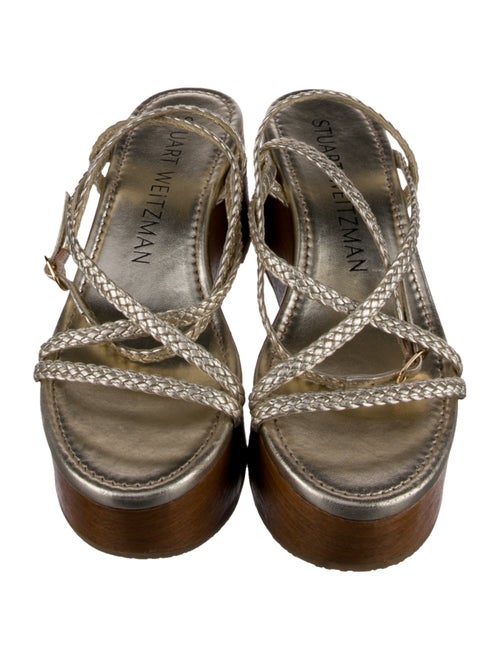 Stuart Weitzman Leather Braided Accents Sandals