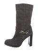 Stuart Weitzman Suede Moto Boots