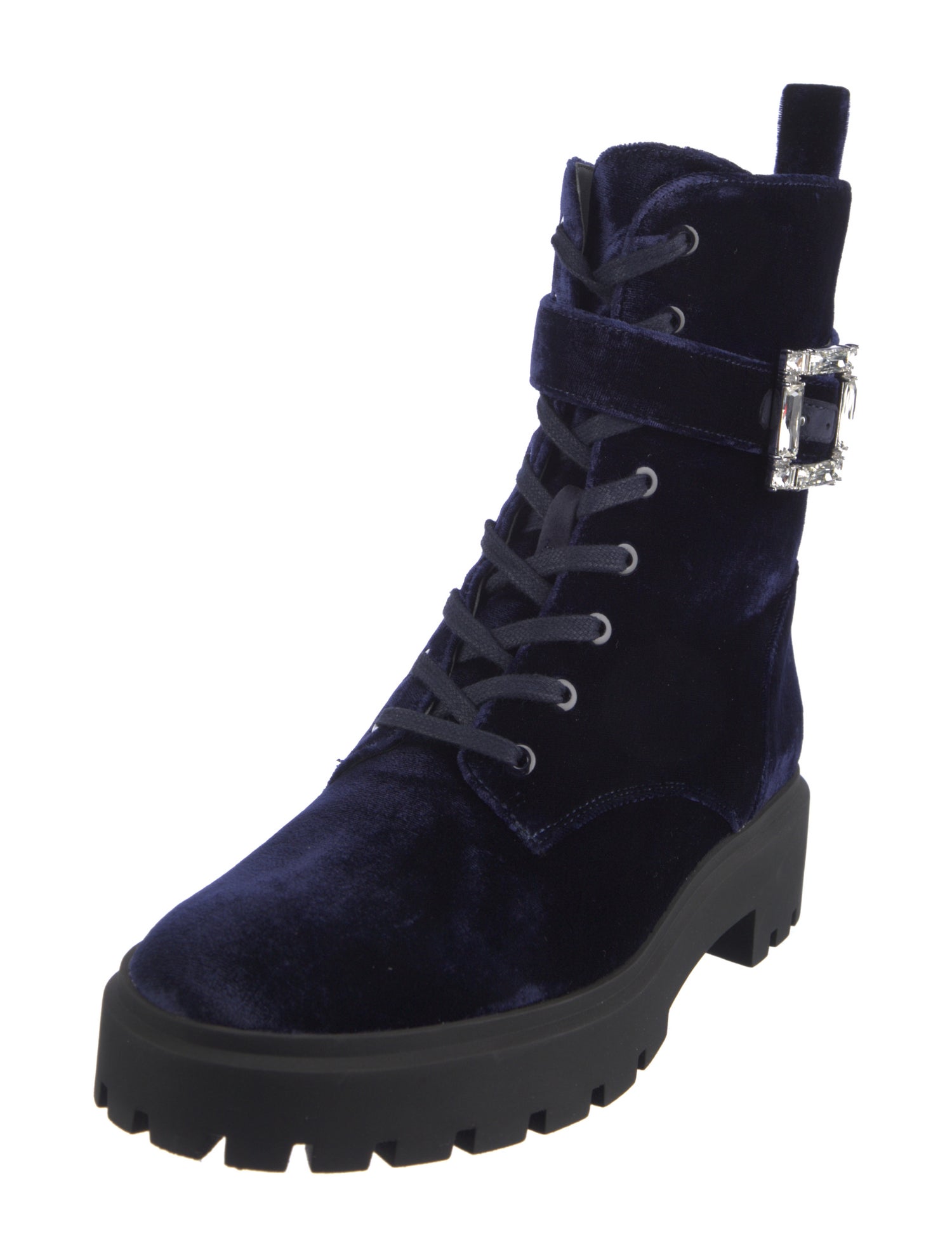 Stuart Weitzman Suede Crystal Embellishments Combat Boots w/ Tags