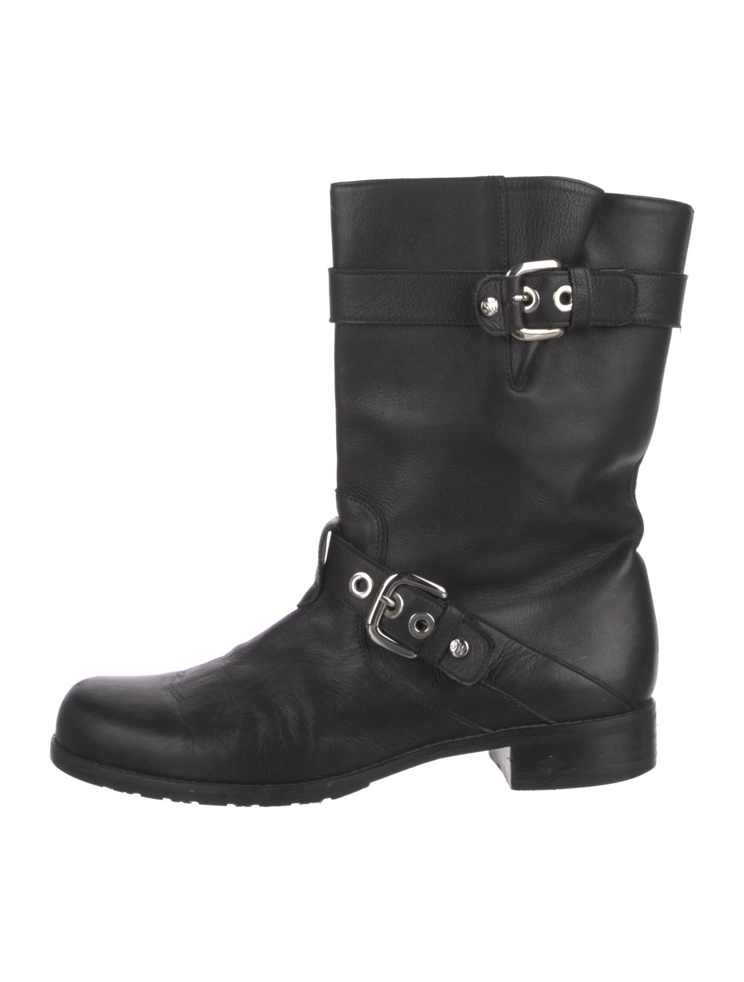 Stuart Weitzman Leather Moto Boots