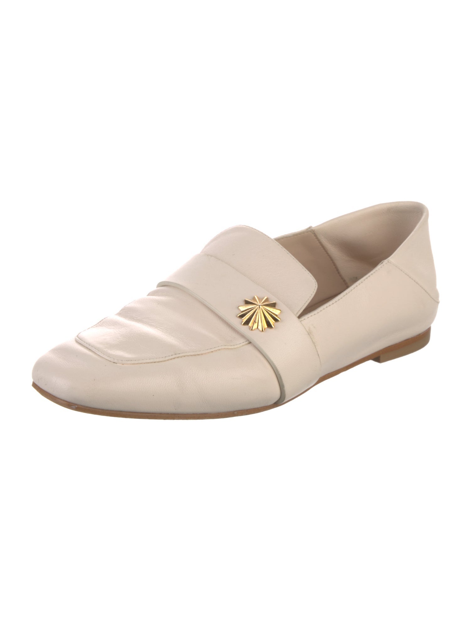 Stuart Weitzman Leather Studded Accents Loafers